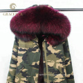 Veste de parka de capuche de vraie fourrure de raton laveur de haute qualité avec doublure de fourrure hiver